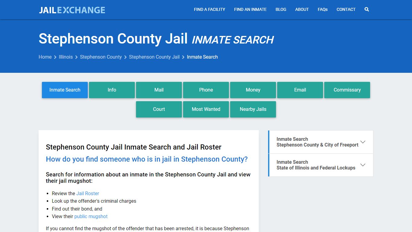 Stephenson County Jail Inmate Search - Jail Exchange
